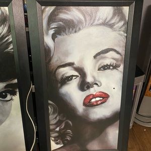 36x24 Marilyn Monroe and Audrey Hepburn paintings